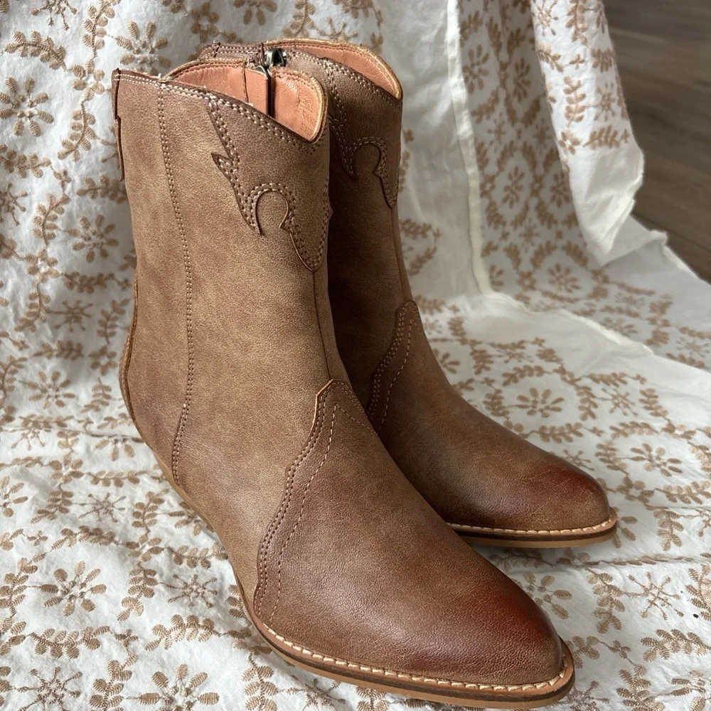 Stylish Tan Ankle Booties